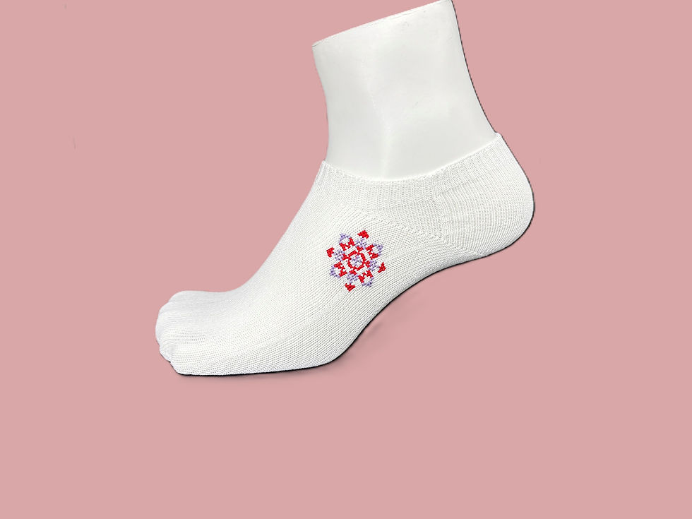 サムネイル： 刺繡入り和紙糸靴下