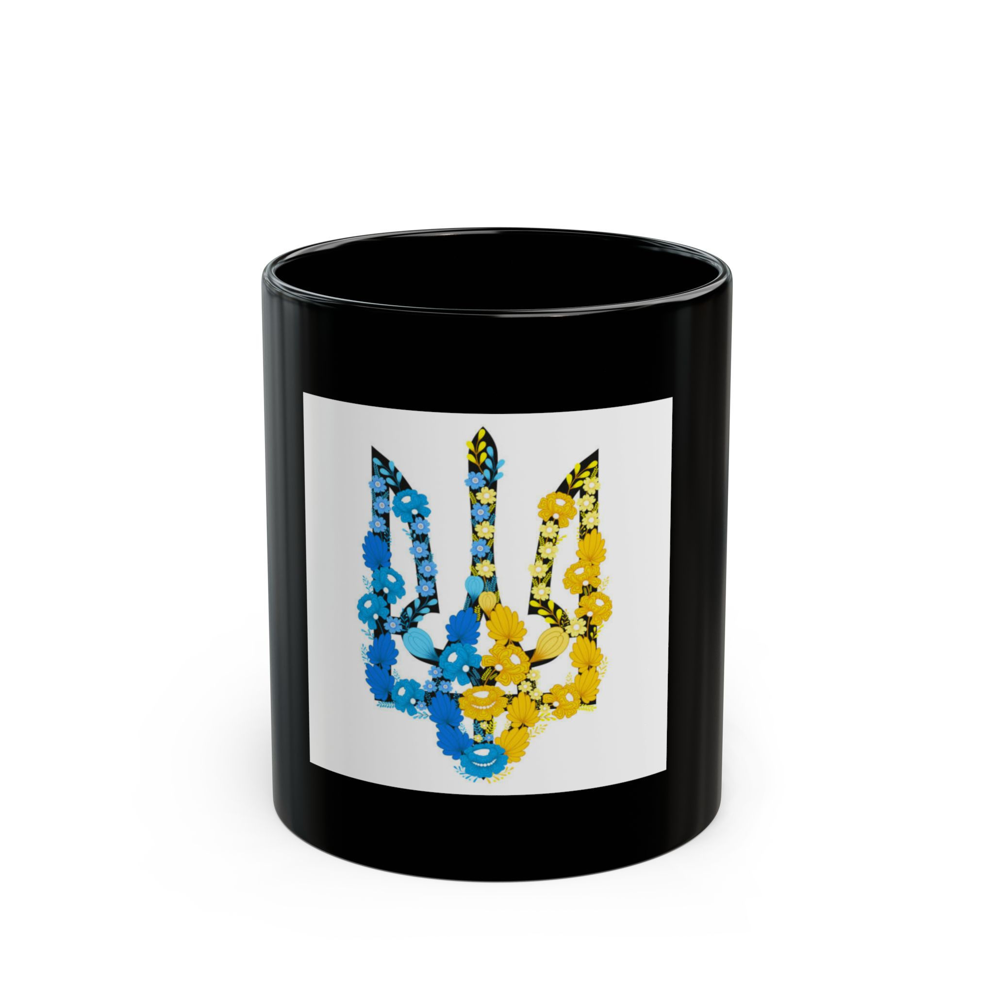 フローラルトライデント マグカップ（ブラック）