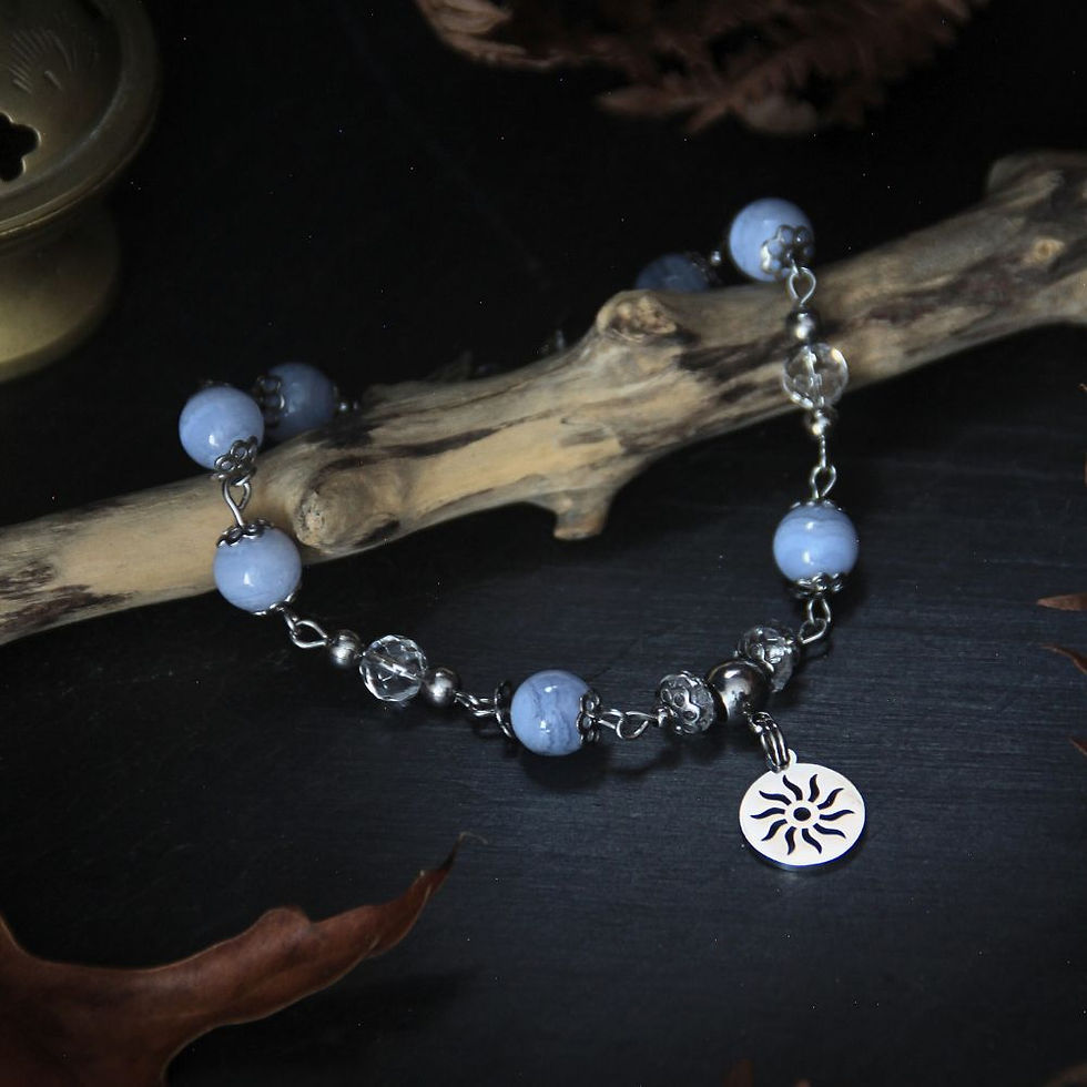 HESTIA | Bracelet d'harmonie - Calcédoine bleue