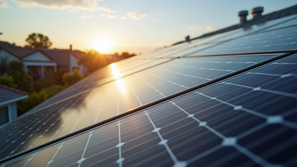 Eye-level view of solar panels installed on a residential roof
