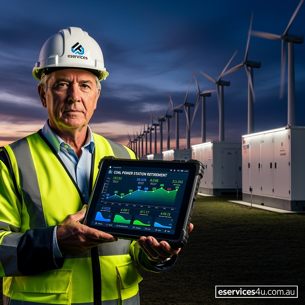 An EServices4U Owner's Engineer evaluating wind and battery telemetry following AGL's coal closure schedule announcement.