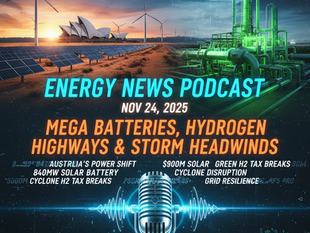 Podcast:- Mega Batteries, Hydrogen Highways & Storm Headwinds — Australia’s Power Shift in Motion
