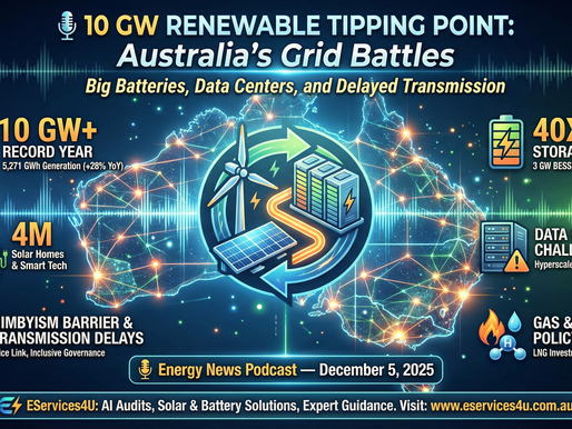 Podcast:- 10 GW Renewable Tipping Point: Australia’s Grid Battles Big Batteries, Data Centers, and Delayed Transmission