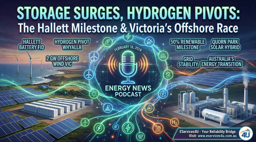 Podcast:- Storage Surges, Hydrogen Pivots: The Hallett Milestone and Victoria’s Offshore Race