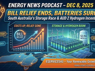 Podcast:- Bill Relief Ends, Batteries Surge: South Australia's Storage Race and the AUD 2 Hydrogen Incentive