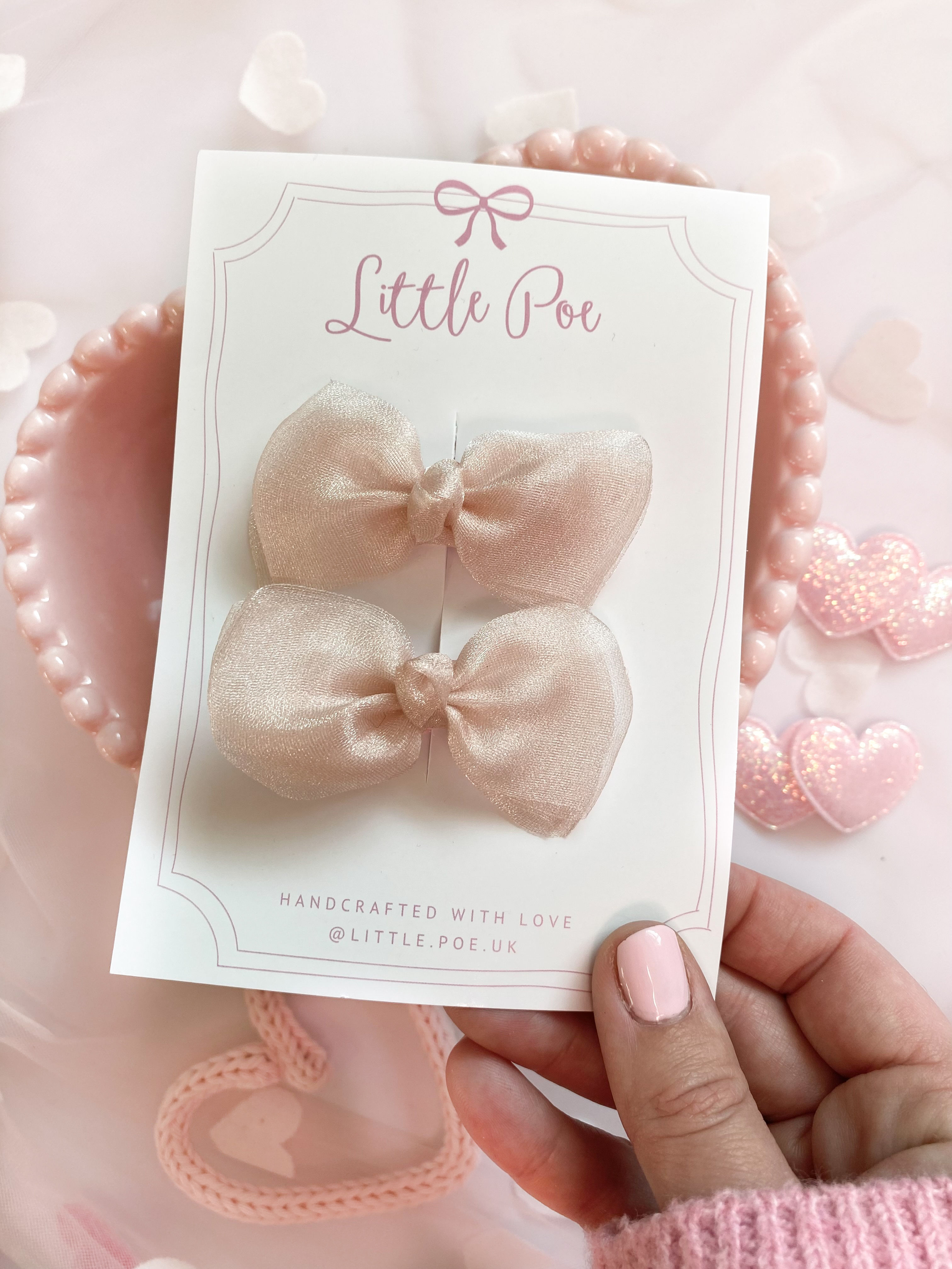 Shimmering Rosé Bows 