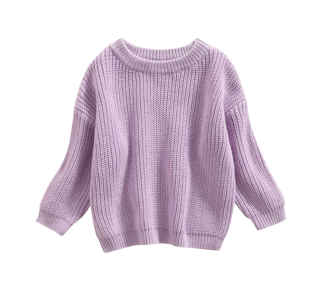 Lilac Chunky Knit Oversized Jumper