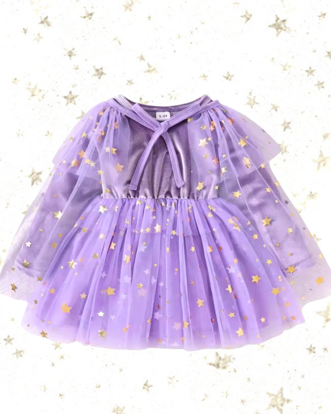 Purple Stardust Dress & Cape