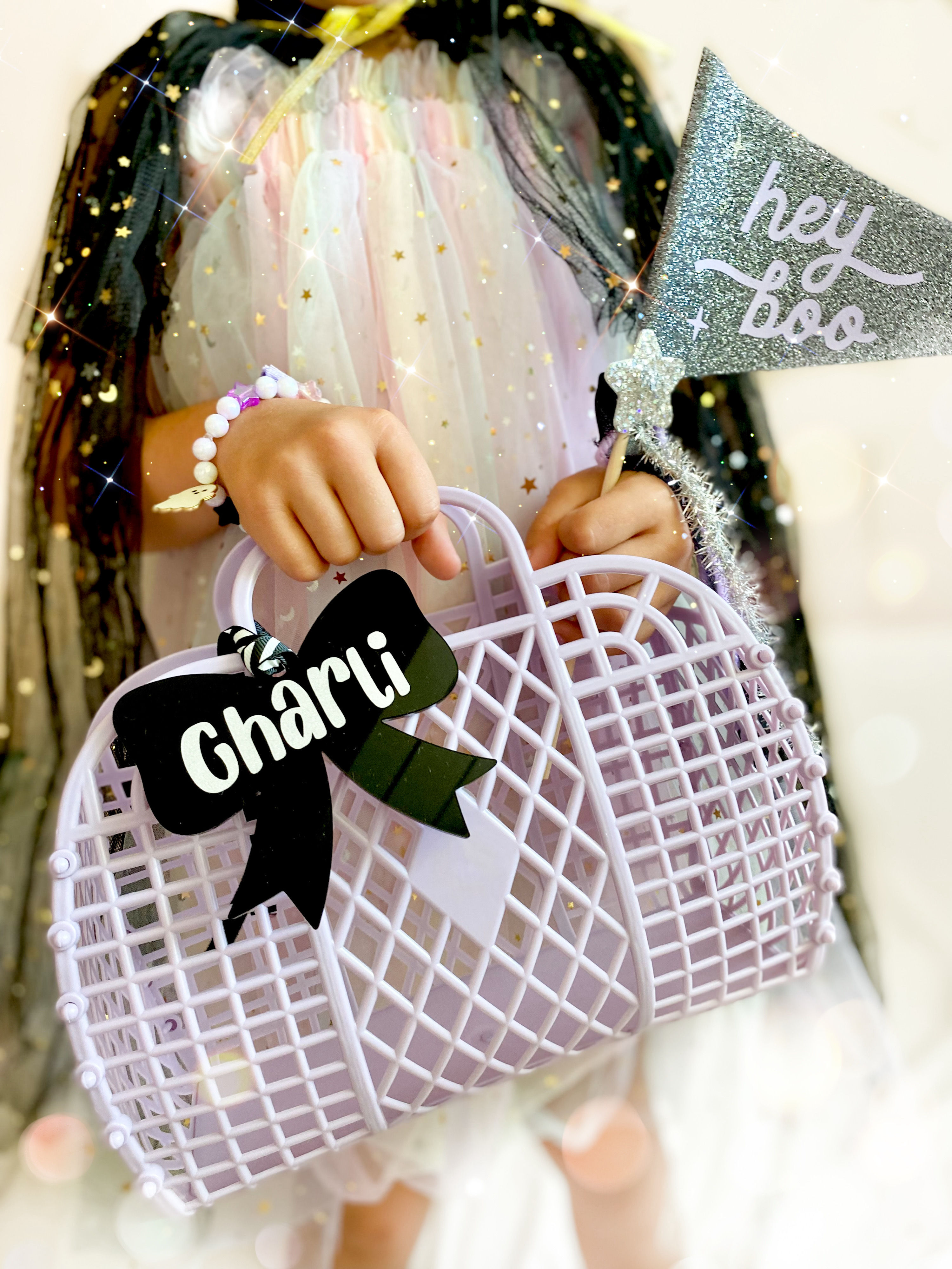 Black Bow Basket Tag