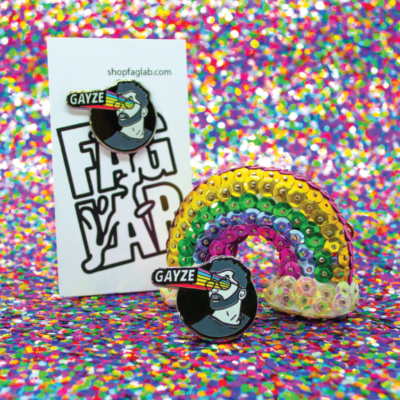 Thumbnail: "GAYze" hard enamel pin