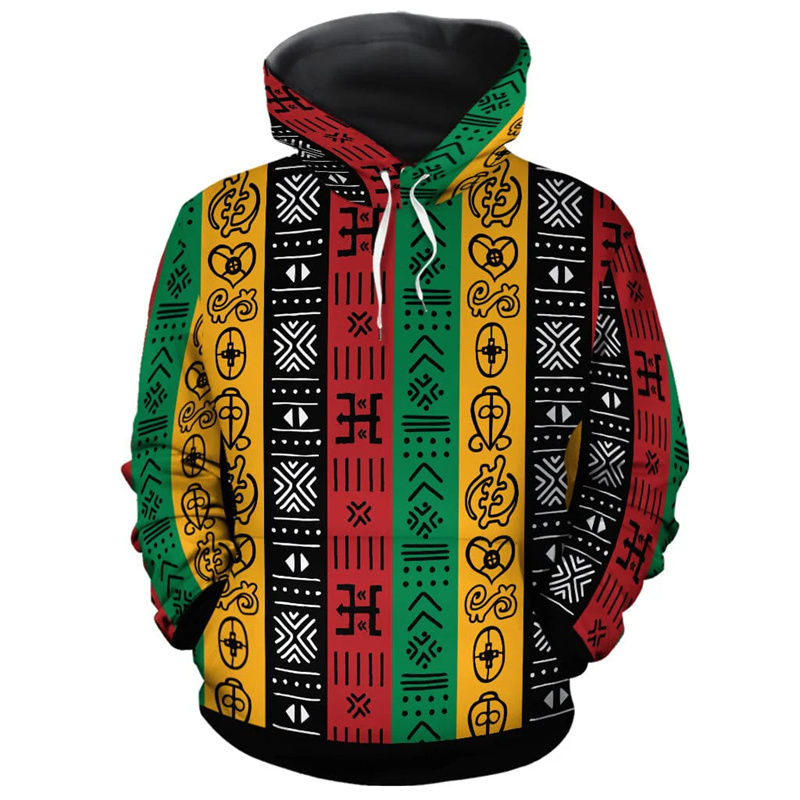 African Ethnic Tribes Unique Graphic Hoodie For Men Ethnic Printed Clothing Hood