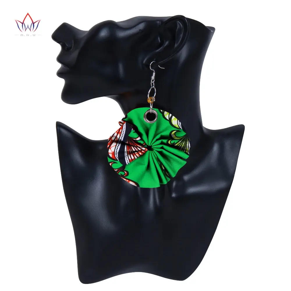 Fabric Flower African Earrings