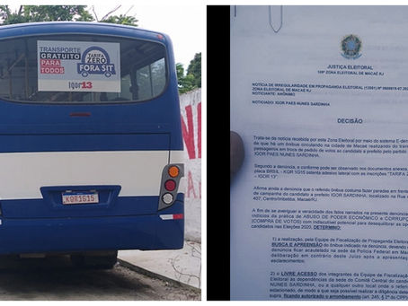 URGENTE: Polícia Federal apreende ônibus de Igor transportando eleitores de graça