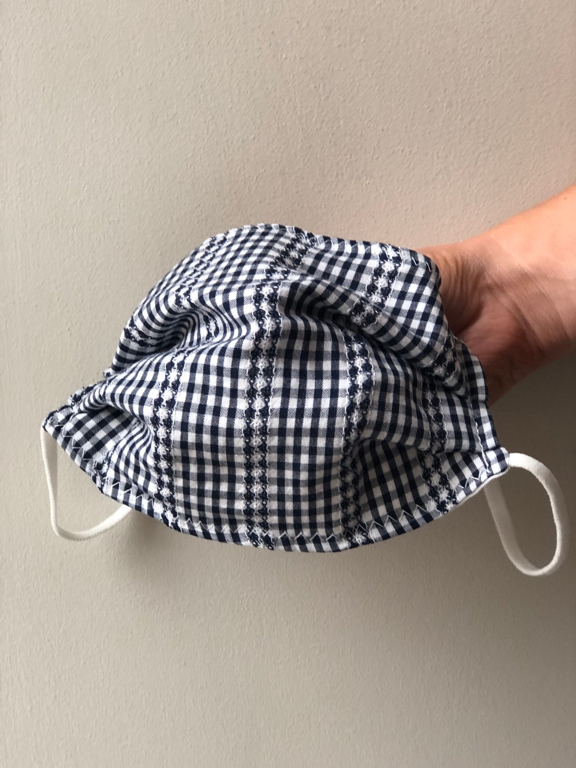 Embroidered Navy Gingham