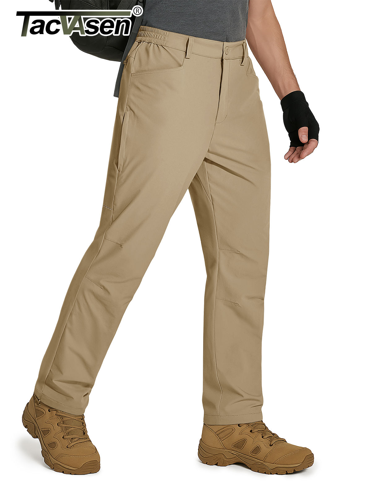 TACVASEN Mens Tactical Waterproof Work Fishing Straight Pants Lightweight Quick