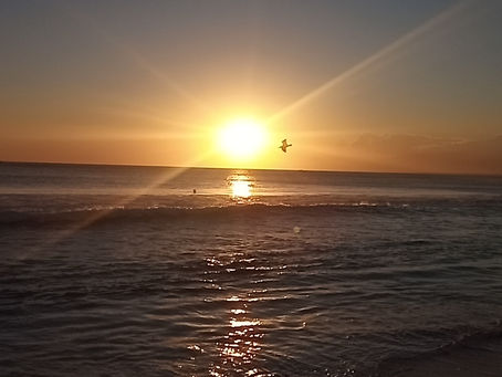 O estilo de vida no pôr do sol