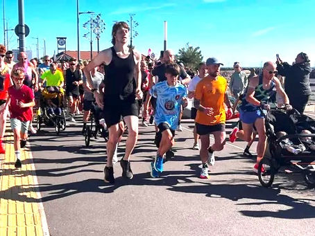 Hundreds of runners set a hot pace along the prom at Rhos - plus a results round-up from some other NW parkruns.