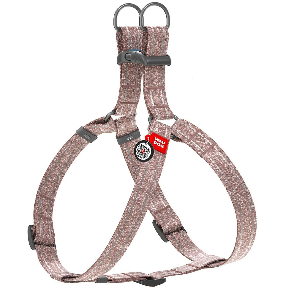 Thumbnail: Brown Cotton Dog Harness Eco Friendly Adjustable for Large Dogs L Size 2735 in