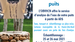 Analyse eau des puits – Printemps 2021