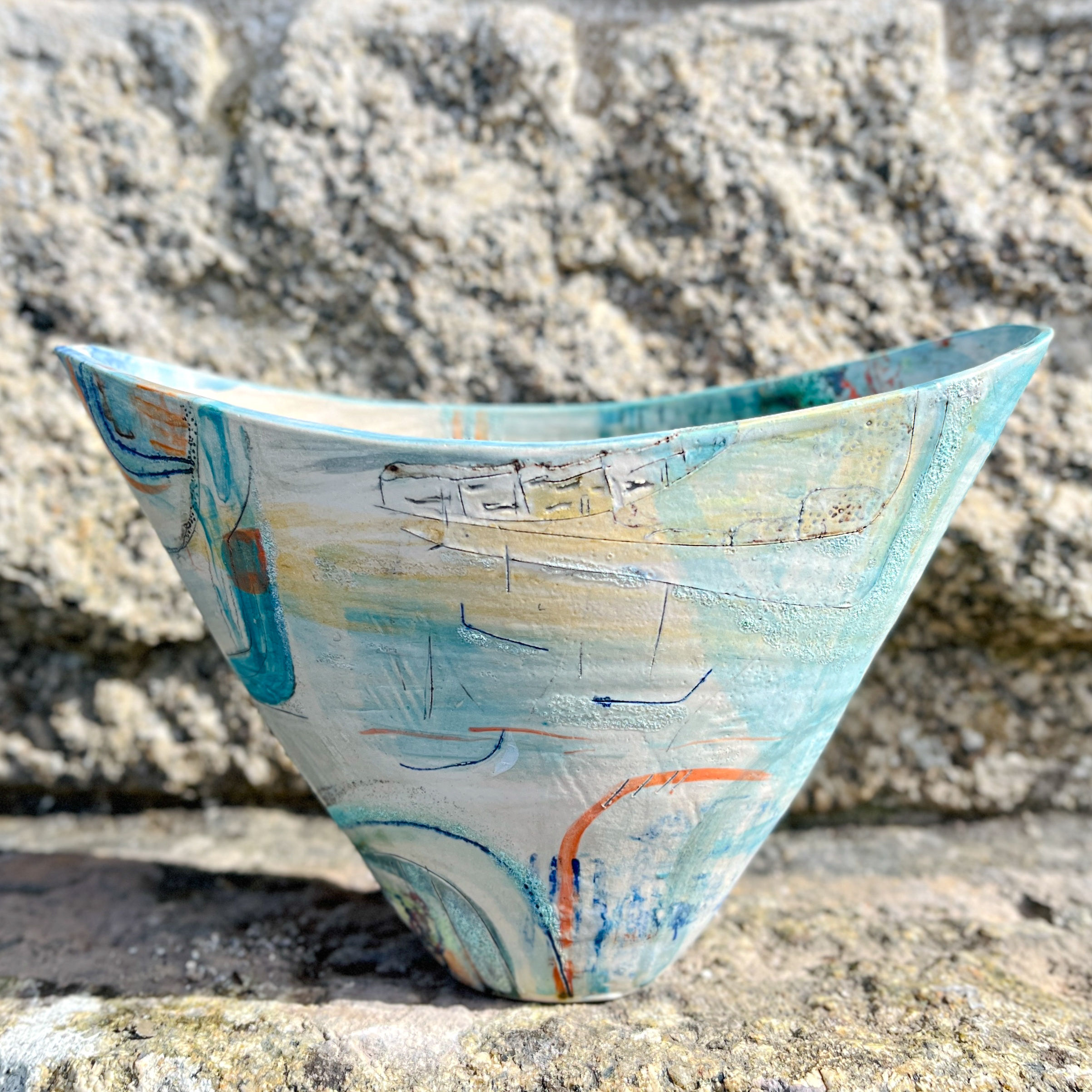 Safe Harbour I ceramic vessel front view