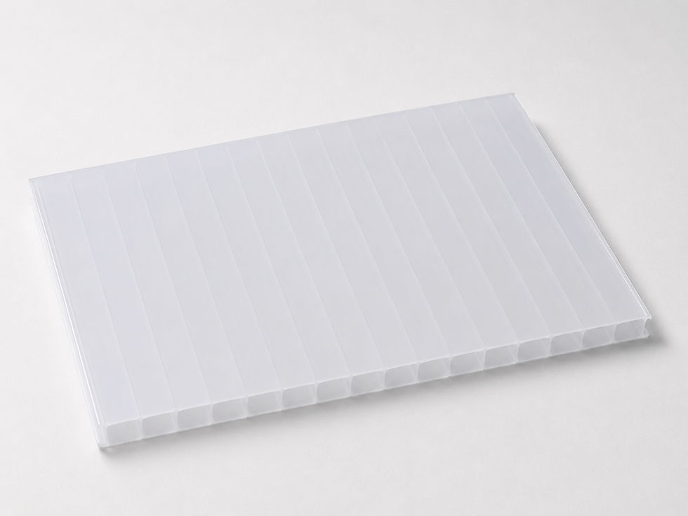 Thumbnail: Opal Twinwall polycarbonate roofing sheet with double-wall construction, diffusing natural light while providing UV protect