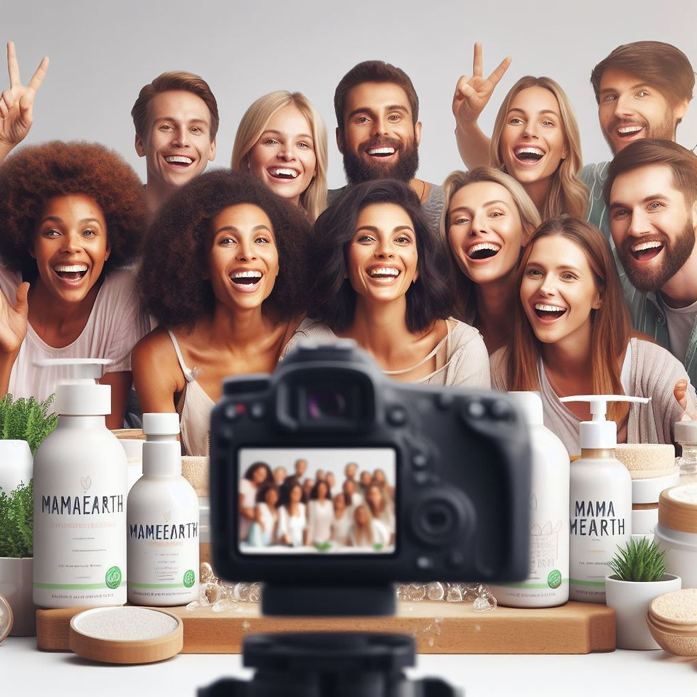 An image showing YouTubers promoting MamaEarth products