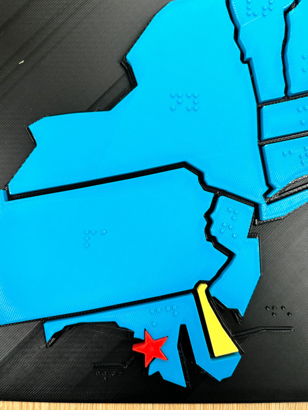 Zoomed in puzzle pieces of Northeastern United Sates.