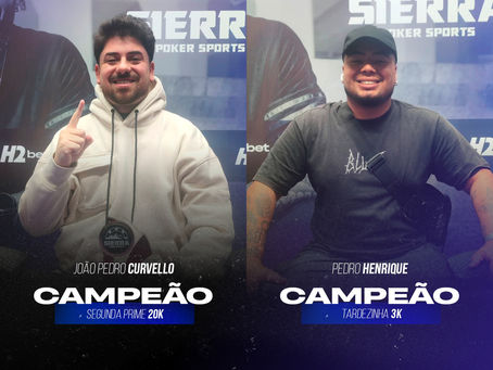 João Pedro Curvello vence a Segunda Prime 20K e Pedro Henrique crava a Tardezinha 3K no Sierra Poker