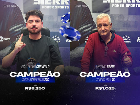 João Pedro Curvello vence a Sexta Happy Hour 30K e Antônio Carlos Grein lidera o Sábado Free 5K no Sierra Poker