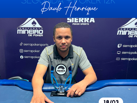 Após acordo, Paulo Henrique é o vencedor do Segunda + Poker 12K!