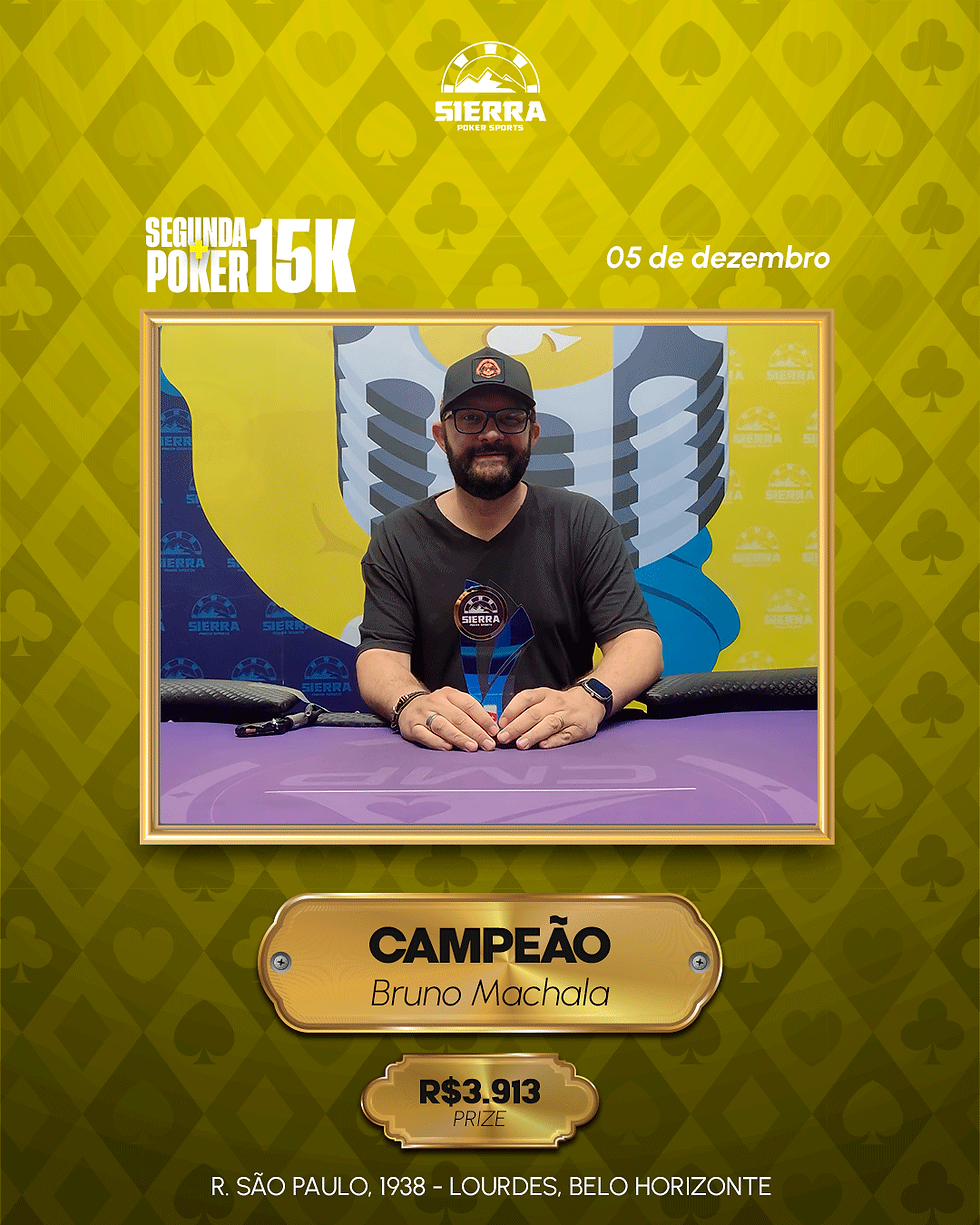 Bruno Machala confirma a vitória e leva o Segunda + Poker 15K