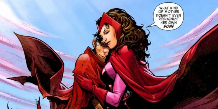 Traducción: “¿Qué clase de madre no reconocería a su propio hijo?” En esta escena Wanda es capaz de reconocer la reencarnación de su hijo Billy “Wiccan”.