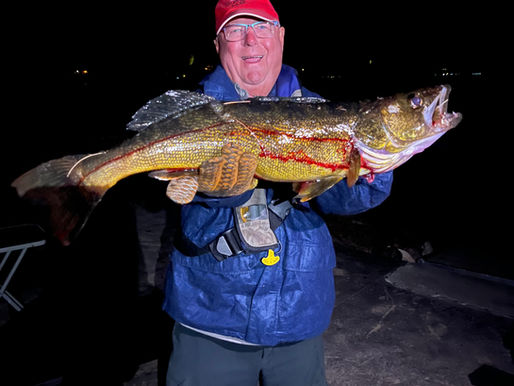 Shakespeare angler reels in impressive walleye on Baptiste Lake