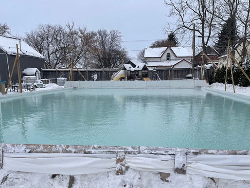 An ice rink in Shakespeare is ready – now it just needs the cold