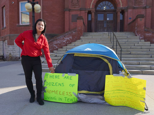 Stratford resident launches homeless protest at city hall