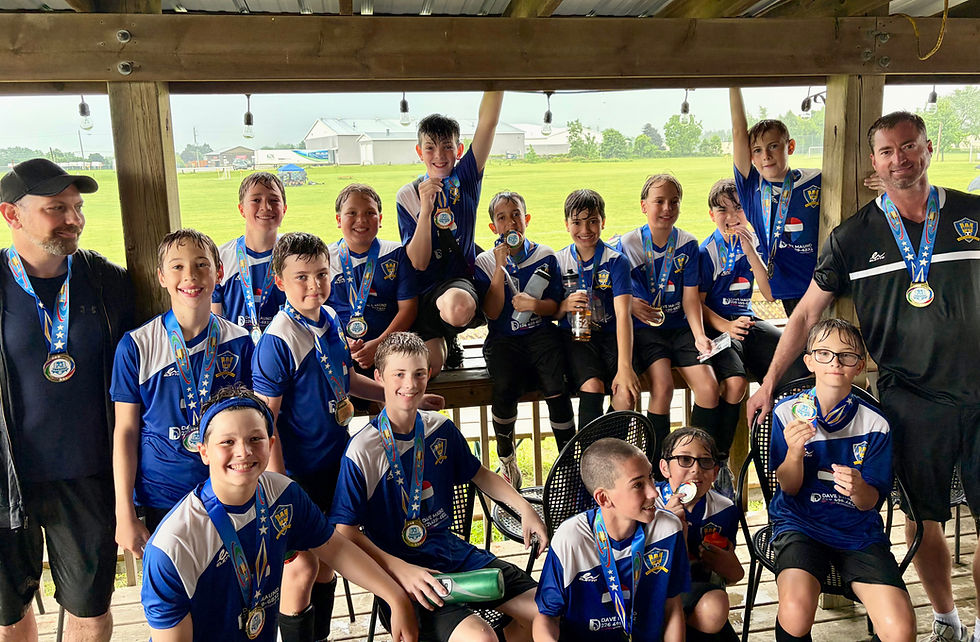 The U12 Wilmot Royal Blue minor soccer team captured the gold medal at the Twin Rivers Soccer Club Tournament in Paris June 14-15. Pictured in the front row, from left to right, are Nolan Homes, Alex Gutscher, Max Kelly, Ayden Daviau and Ben Van Zwol. In the back row, from left, are assistant coach Rick Walker, Roman Nagy, Alex Nyenhuis, Alder Ambrose, Jacob Wittie, Dawson Walker, Lucas Manning, Kiaan Kipfer, Konrad Wittie, Levi Stacey, Andy Roy and head coach Jeff Nyenhuis. Not pictured were Lincoln Clark, Grayson Hann and Sheamus Steward-Davies. Contributed photo