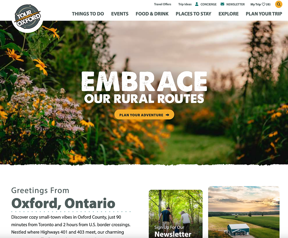 Tourism Oxford’s newly redesigned website offers visitors trip-planning tools and businesses improved ways to share events, offers and updates. Screenshot image