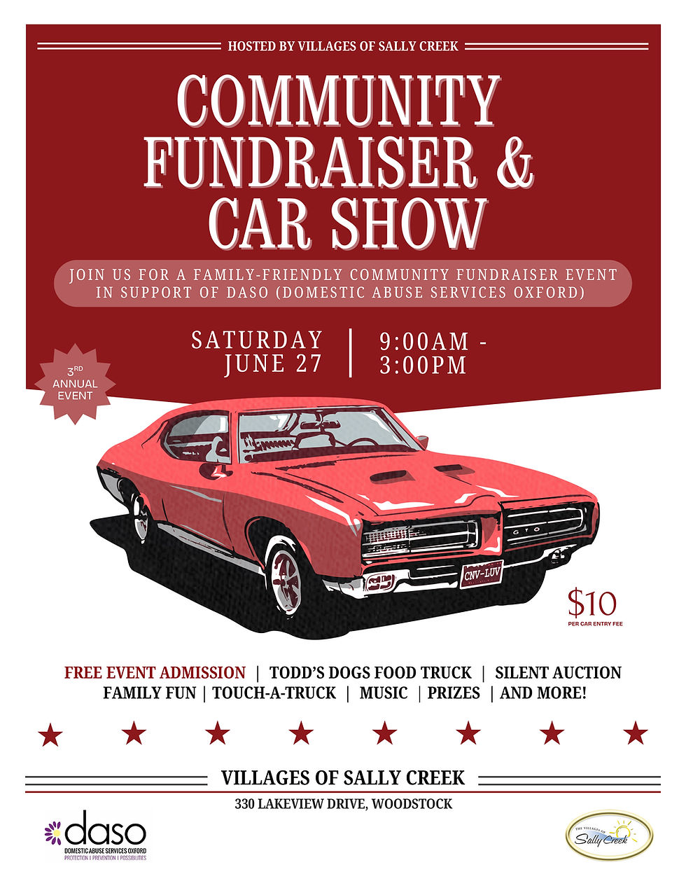 Sally Creek third annual Community Car Show raising funds for DASO