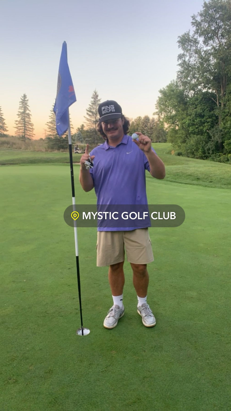 Cameron Sass shows off the ball he used to sink his first-ever hole-in-one on Aug. 21 - earning bragging rights over his father, Jamie, a fellow avid golfer still chasing his first ace.