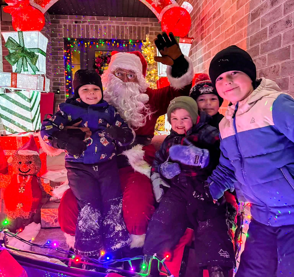 The Spirit of Christmas is alive and well with 18 homes in St. Marys taking part in the St. Marys Holiday Light Tour. One such home is the King residence at 42 Wilson Court, and their lights shone so bright that Santa himself arrived for a meet and greet on both Friday and Saturday night. He is pictured above with Korie King and Angelina Sicilia. For more coverage of Santa’s visit, turn to page 3.
