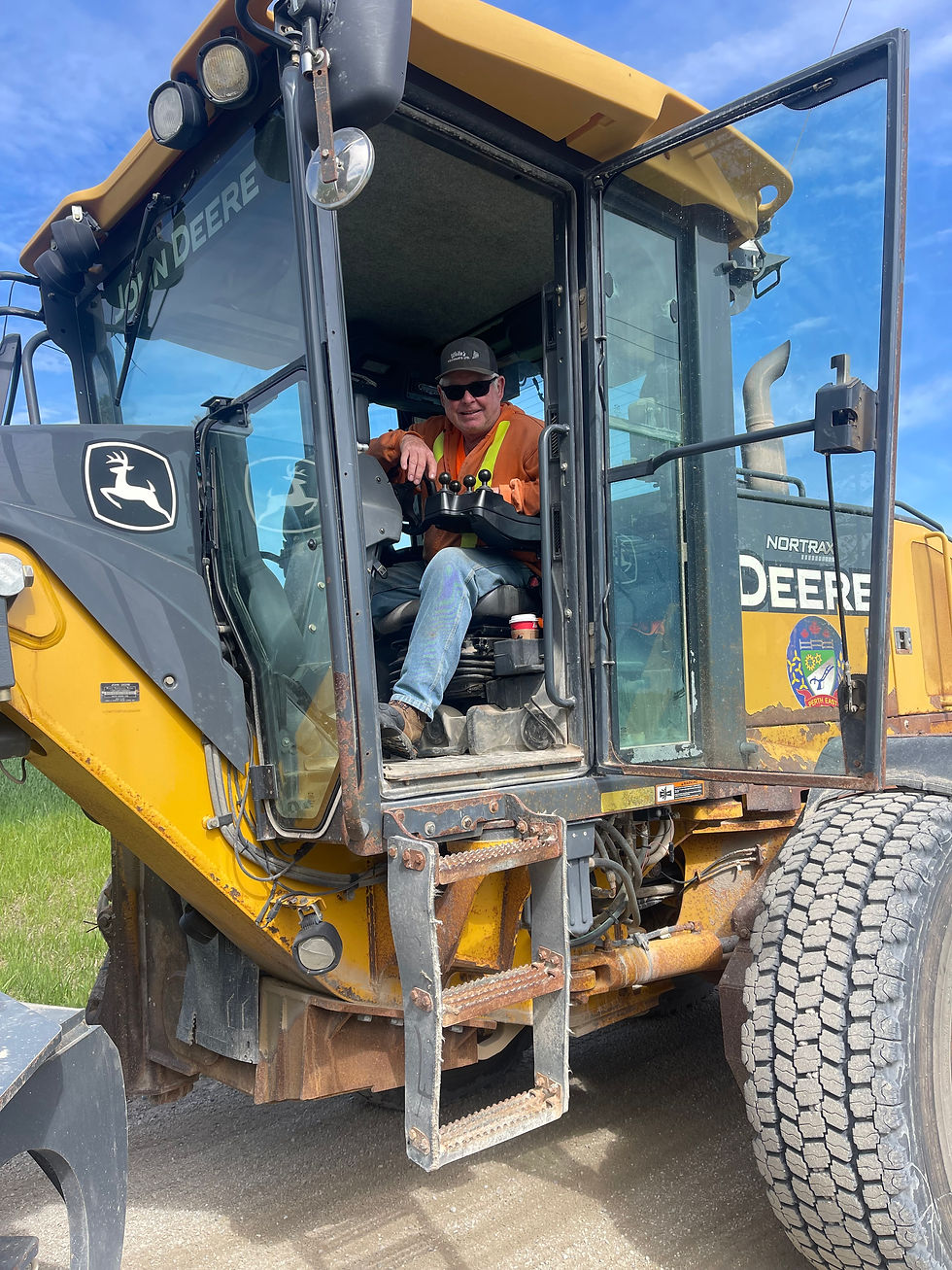 Sept. 22 will mark 50 years since grader operator Ron Pfeifer of Rostock first began working for the former Ellice Township before later continuing with Perth East Township. Pfeifer says he still enjoys his job and the people he meets every day. Gary West photo