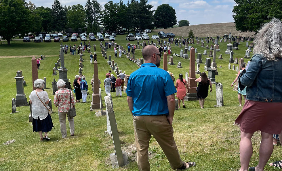 The historic St. Andrew's Presbyterian Church overlooks the surrounding countryside north of Shakespeare. Families gathered Sunday for the annual anniversary and decoration service to honour generations of community members who came before them. Gary West photo