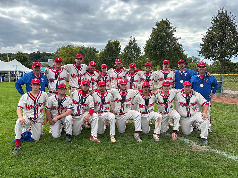 The Tavistock Merchants earned a silver medal at the U23 Canadian tournament in Kitchener. Pictured in the back row, left to right, are Gary Baker, Joe Mick, Nate Running, Chad Brown, Justin Roth, Andrew VanBoekel, Blair Bender, Jack Becker, Will Schlotzhauer and coaches Tyson Zehr and Kevin Zehr. In the front row, left to right, are Tripp Gilbert, Connor Brooks, Kyle Roth, Mason McKay, Reese Yantzi, Bo Schurink, Keaton Bartlett and Aaron Waugh. Contributed photo