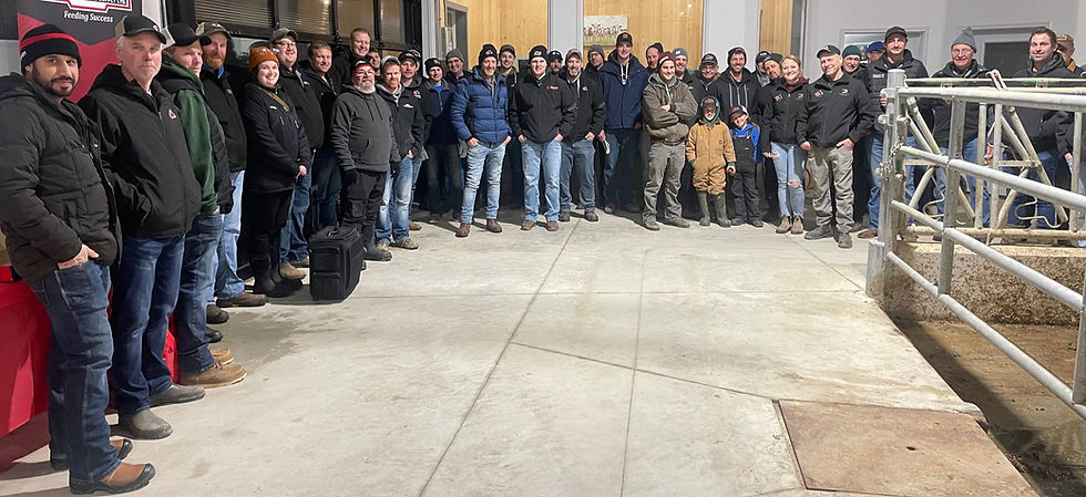 A large group of Perth County Holstein breeders gathered at the Vink family’s dairy facility for the meeting and election of directors. Gary West photo