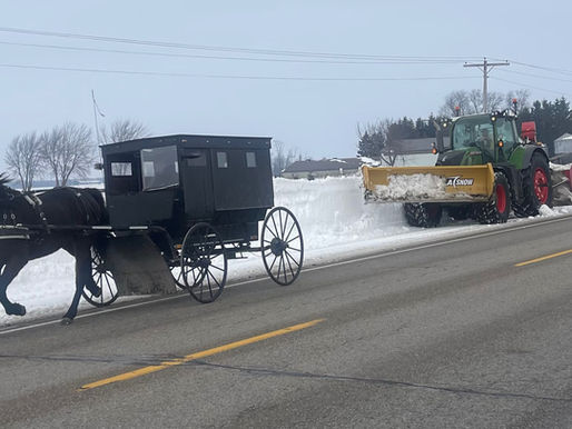 Snowbanks cleared along Perth Road 119 south of Milverton