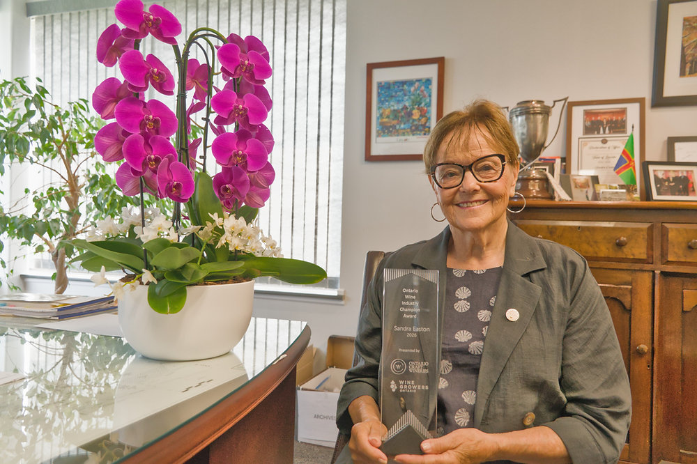 Easton named a champion of the wine industry