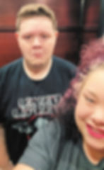 Shana and her son smiling together before a concert