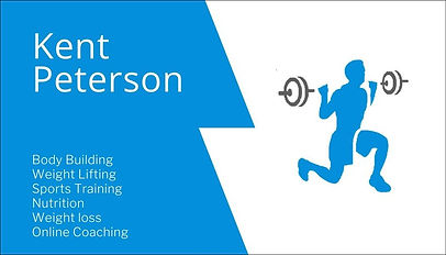 Kent Peterson Fitness front of business card