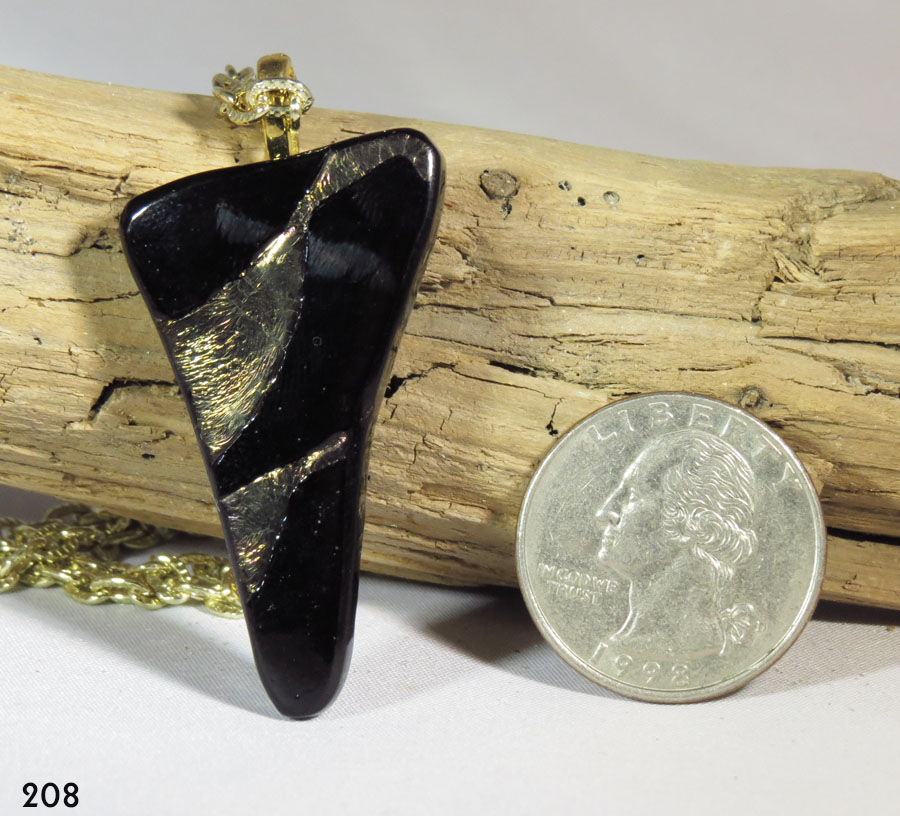 Medium Black/Gold Glass Necklace