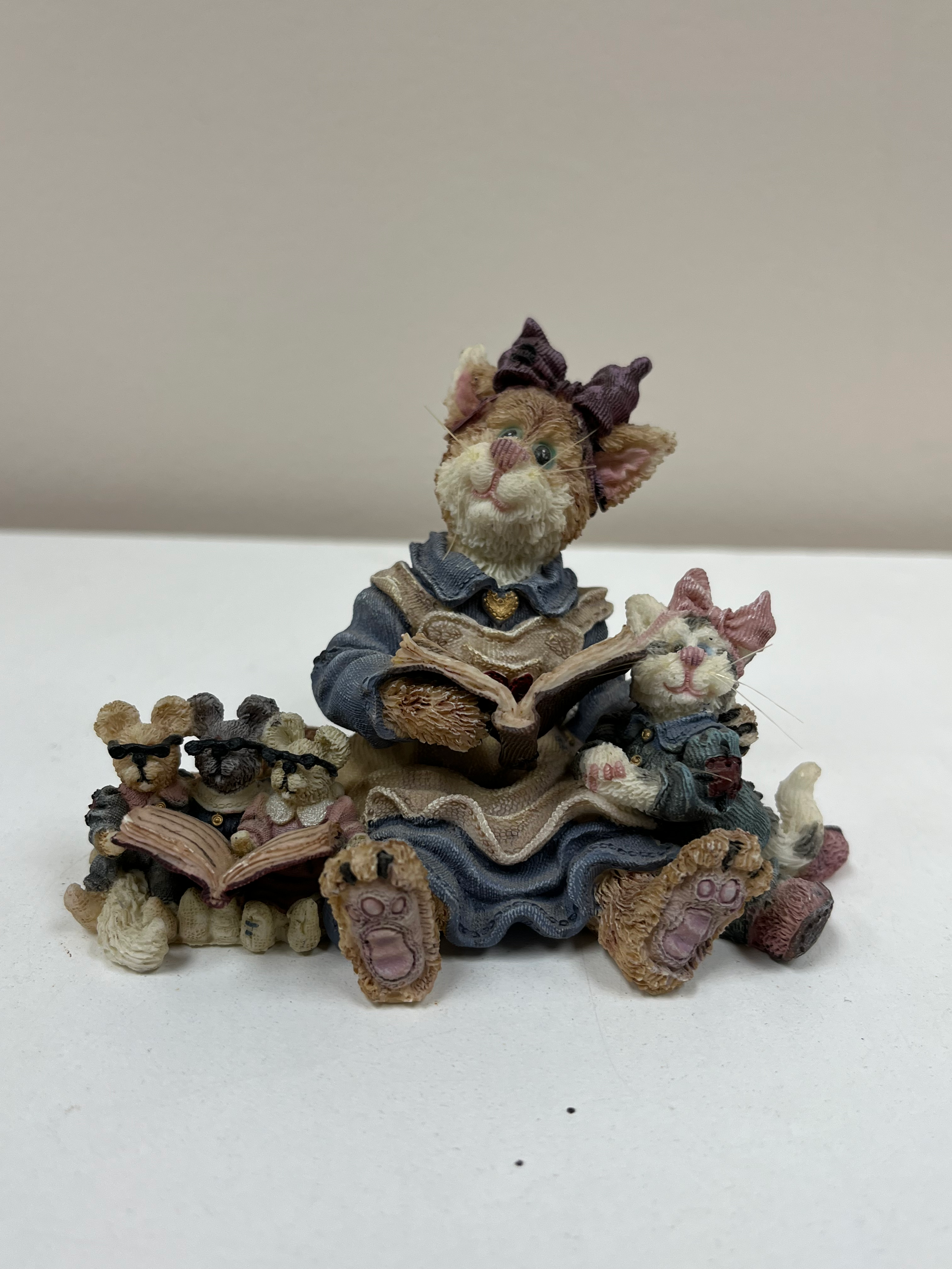 Boyds Bear Purrstone Mama Purrsmore Baby Belle Rinky Dinky 5E Figurine 371053